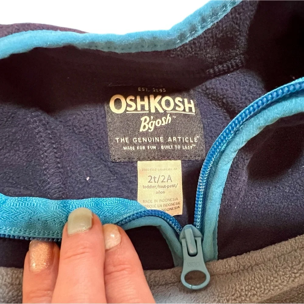 NWOT - Toddler Boys OshKosh B’gosh Fleece Pullover - Size 2T, Blue Colorblock